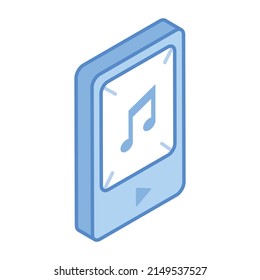 A well-designed isometric icon of mobile music 

