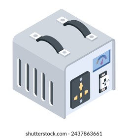 A well-designed isometric icon of voltage converter