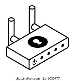 A well-designed isometric icon of wifi security 

