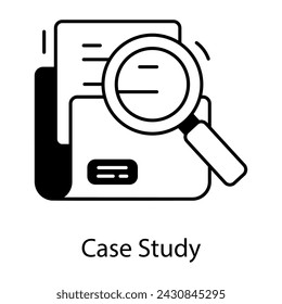 A well-designed line icon of case study