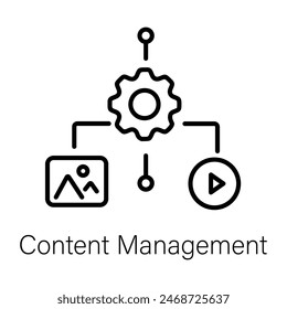 Icono de línea bien diseñado de gestión de contenido 