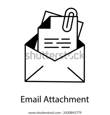 Well-designed line icon of email attachment
