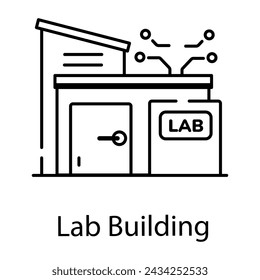 A well-designed line icon of lab building