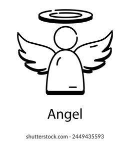 Well-designed line style icon of angel