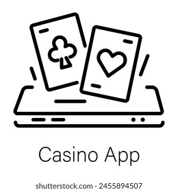 Un icono lineal bien diseñado del App del casino 