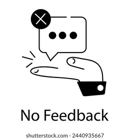 Ein gut gestaltetes lineares Symbol, das kein Feedback darstellt 
