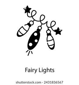 Un icono lineal bien diseñado de luces de hadas