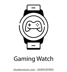 A well-designed linear icon of a gaming watch