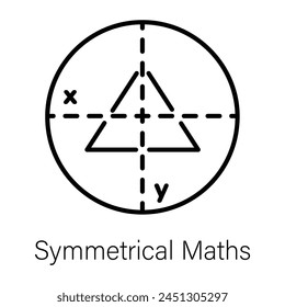 A well-designed linear icon of symmetrical maths 