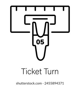 A well-designed linear icon of ticker turn 