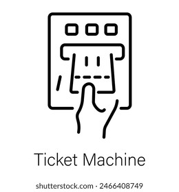 A well-designed linear icon of ticket machine 