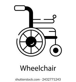 Un icono lineal de silla de ruedas bien diseñado