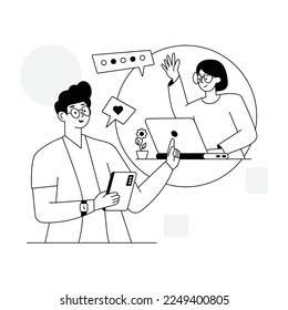 A well-designed outline illustration of customer review 