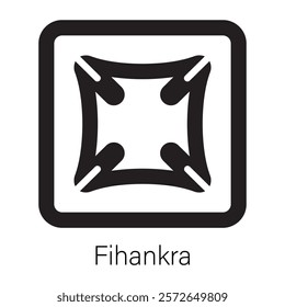 Well-designed solid style icon of fihankra