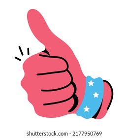 A well-designed sticker of thumbs up 