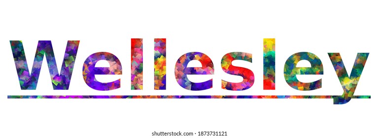 Wellesley. Colorful typography text banner. Vector the word wellesley design. Can be used to logo, card, poster, heading and beautiful title