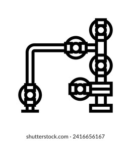 wellhead oil industry line icon vector. wellhead oil industry sign. isolated contour symbol black illustration