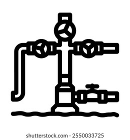 wellhead oil industry line icon vector. wellhead oil industry sign. isolated contour symbol black illustration