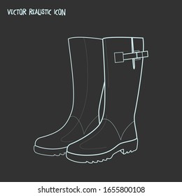 Wellington boots icon line element. Vector illustration of wellington boots icon line isolated on clean background for your web mobile app logo design.