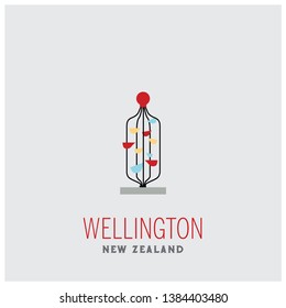 Wellington new zealand iconic landmark water bucket fountain