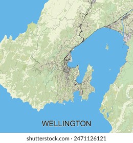 Wellington, New Zealand map poster art