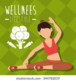 Wellnees lifestyle graphic design, vector illustration eps10