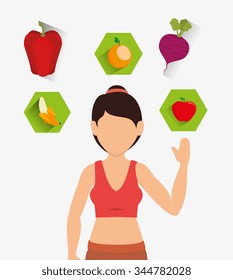 Wellnees lifestyle graphic design, vector illustration eps10
