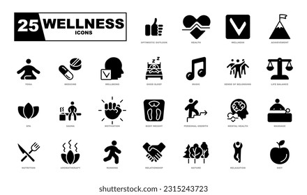 Wellnes icons collection. Perfect for website. - Shutterstock ID 2315243723