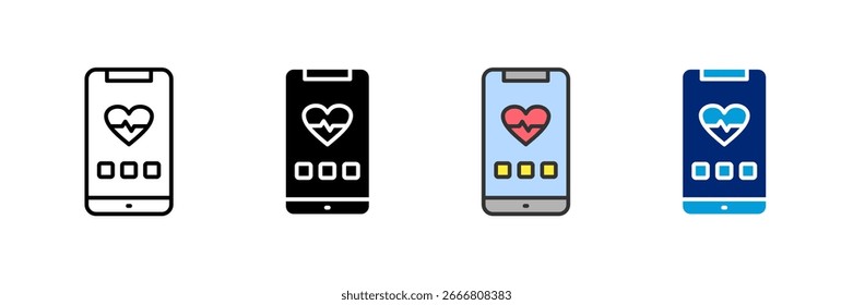 Conjunto de iconos de App de bienestar Colección de estilo múltiple