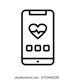 Wellness App Outline Icon Vector Illustration