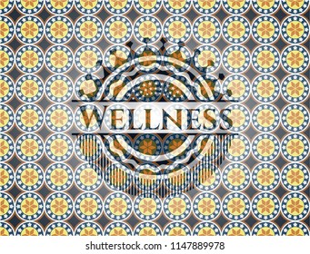 Wellness arabic emblem background. Arabesque decoration.