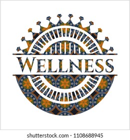 Wellness arabic style emblem. Arabesque decoration.