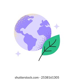 Wellness and a balanced life. Care for the environment and ecology icon. Vector flat illustration isolated on a white background.