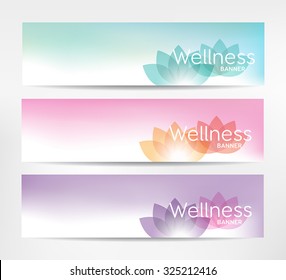 Wellness banner with lotus flower - for relaxation, healthcare topics.