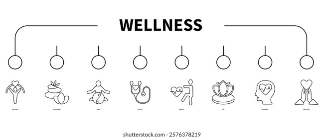 Wellness banner web icon vector illustration concept