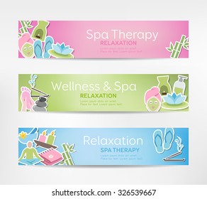 Wellness Banners - can be used for relaxation; meditation; spa treatment or stress relief topics.