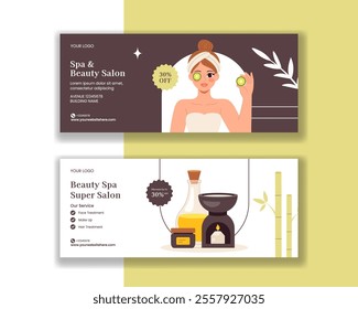 Wellness and Beauty Spa Illustration for Horizontal Banner Templates