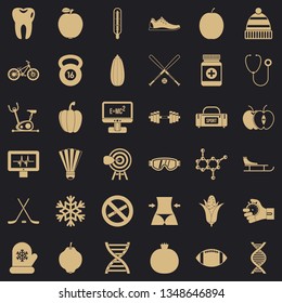 Wellness bicycle icons set. Simple style of 36 wellness bicycle vector icons for web for any design