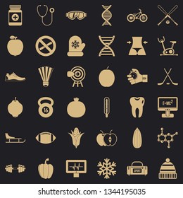 Wellness bodybuilding icons set. Simple style of 36 wellness bodybuilding vector icons for web for any design