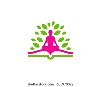 Wellness Book Icon Logo Design Element