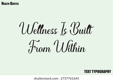 Wellness Is Built From Within Mental Wellness Typography Quote Vector