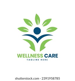 Wellness care logo design creative unique simple concept