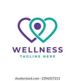 Wellness care logo design modern simple concept