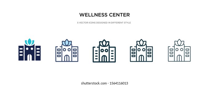 wellness center icon in different style vector illustration. two colored and black wellness center vector icons designed in filled, outline, line and stroke style can be used for web, mobile, ui