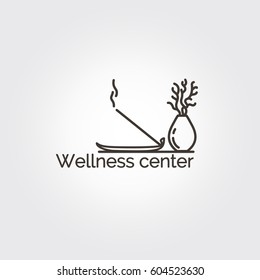 Wellness center - logo design vector template. EPS 10 Isolated objects.