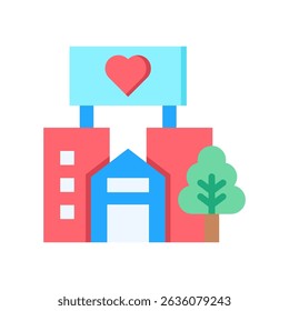 Wellness Centre Icon Flat Vector Illustration