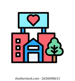 Wellness Centre Icon Lineal Color Vector Illustration
