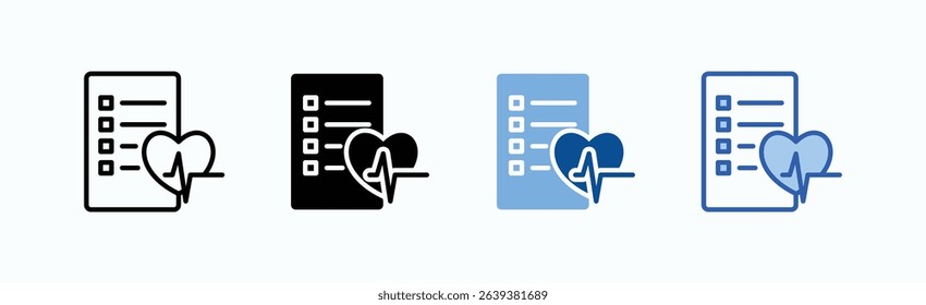 Wellness Check icon sheet multiple style collection isolated vector