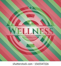 Wellness christmas badge background. Vector Illustration. Detailed.