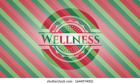 Wellness christmas colors emblem. Vector Illustration. Detailed.